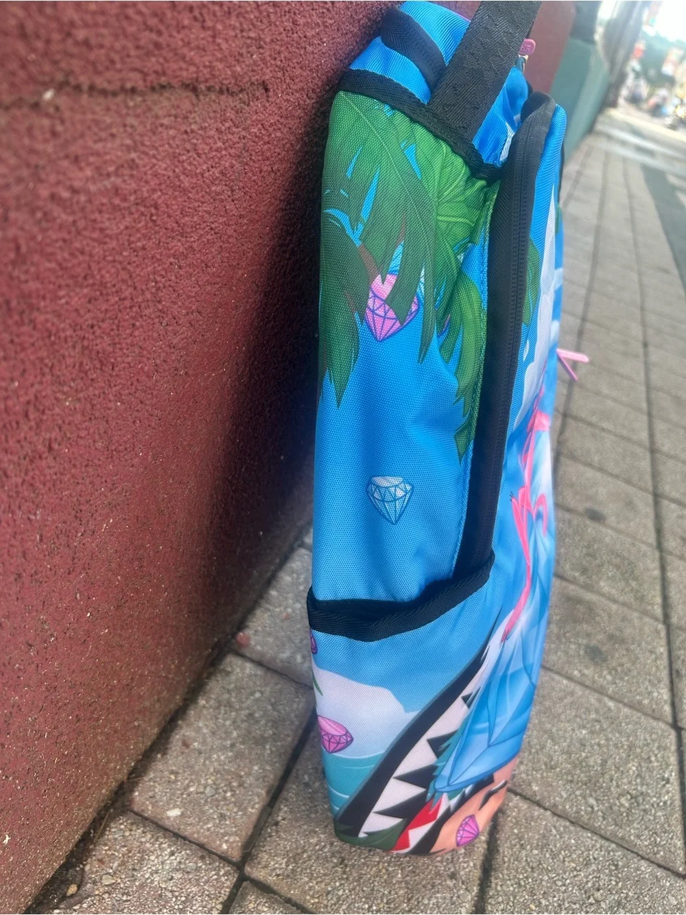 Sprayground Blue Pink Panther Diamond Graphic Kids Backpack